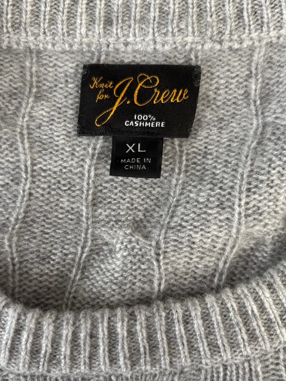 J.Crew Cashmere cable-knit sweater Heather Grey